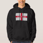 England in white text on flag hoodie