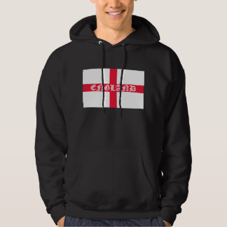 England in white text on flag hoodie