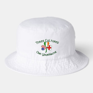 England Ireland USA Shamrock Flag Personalized  Bucket Hat
