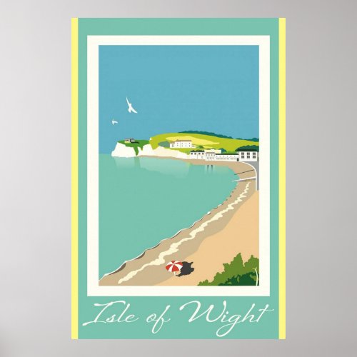 England Isle of Wight Vintage Travel Poster