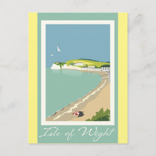 England Isle of Wight Vintage Travel Poster Postcard