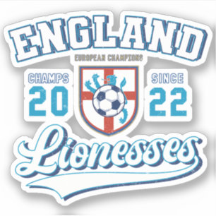 England Lionesses Champions 2022 College Style Sticker