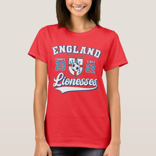 England Lionesses Champions 2022 College Style T_Shirt