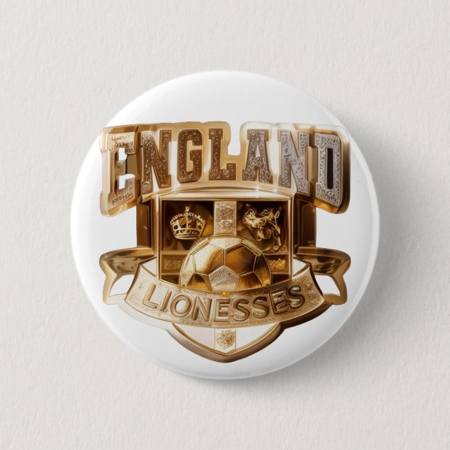 England Lionesses Gold Badge Button (Front)