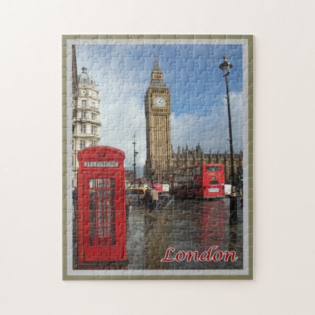 England - London - Big Ben - double-decke - Jigsaw Puzzle (Vertical)