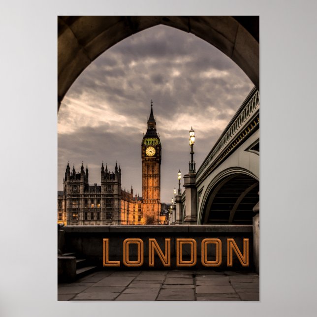 England London City Big Ben Landmark Poster (Front)