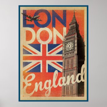 England  London. U.k. Poster by RetroAndVintage at Zazzle