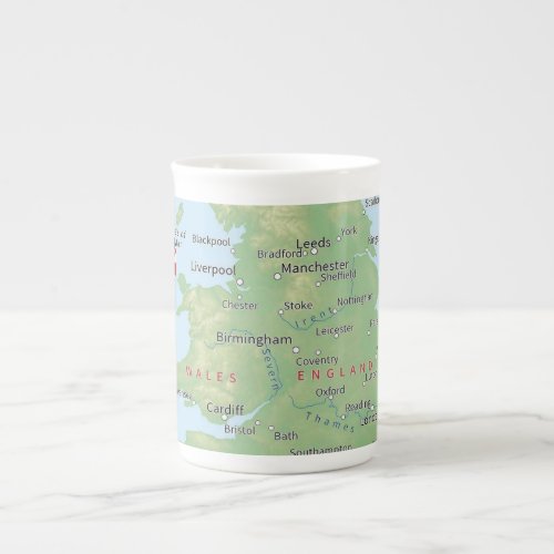 England Map Bone China Cup