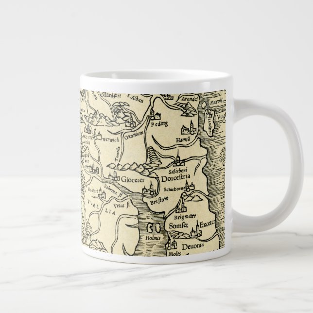 England Map in Ptolemy 's Geographia Universalis Giant Coffee Mug (Right)
