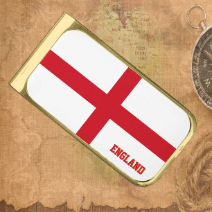 England money clip, patriotic, English Flag Gold Finish Money Clip