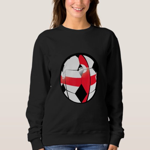 England National Flag Soccer Ball Fan Jersey Sweatshirt