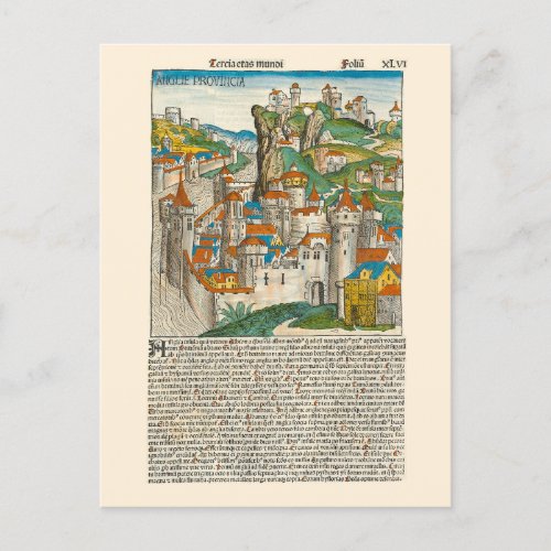 England Nuremberg Chronicle 1493 Medieval Old Book Postcard
