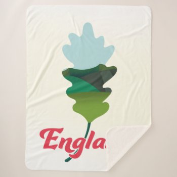 England Oak Leaf Travel Poster Sherpa Blanket by bartonleclaydesign at Zazzle