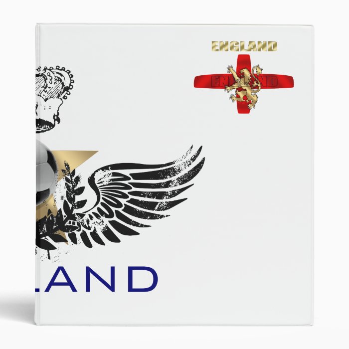 England outline logo and lion soccer gifts binder