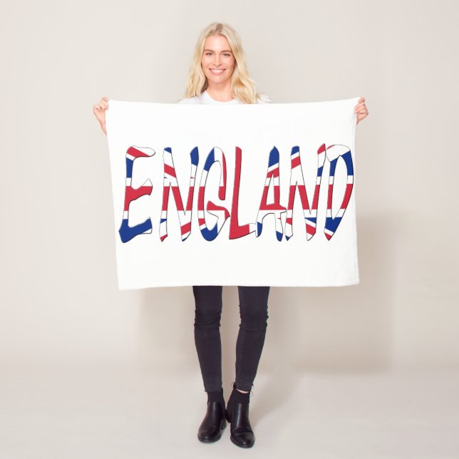England overlaid on Union Jack Flag fbt Fleece Blanket (In Situ)
