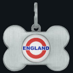 England Pet Tag<br><div class="desc">Typography of England with red and blue.</div>