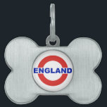 England Pet Tag<br><div class="desc">Typography of England with red and blue.</div>