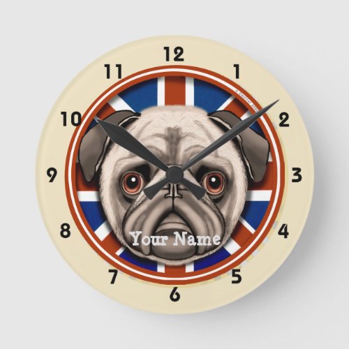 England Pug  Clock