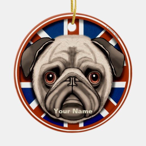 England Pug  ornament