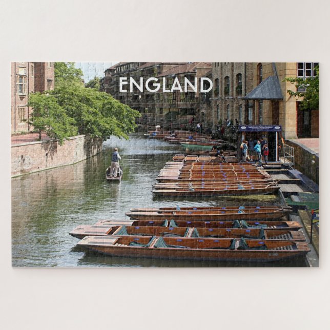 England: Punts at Cambridge Jigsaw Puzzle (Horizontal)