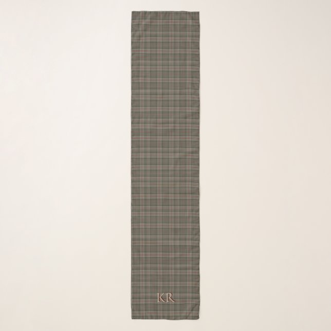 England Queen Royal Balmoral Tartan, your initials Scarf (Front)