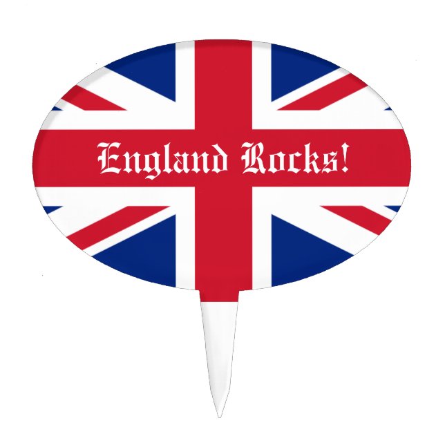 England Rocks!-U.K. Flag Cake Topper (Front)