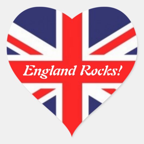 England Rocks_Union Jack Flag Heart Sticker