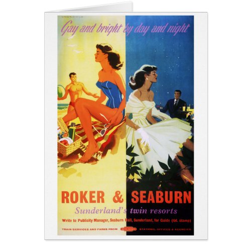 England Roker and Seaburn Restored Vintage Poster