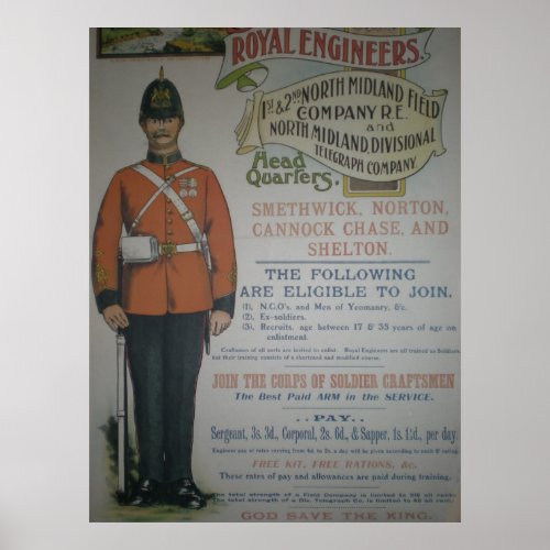 England Royal Engineers recruitment poster 1890