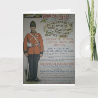 England Royal Engineers recruitment poster 1890 Card