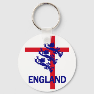England Royal standard and St George cross Keychain