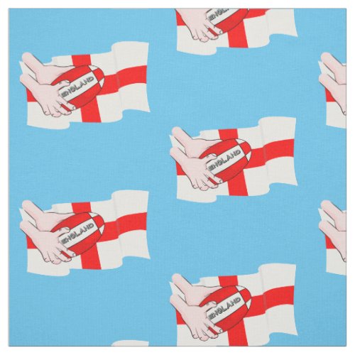 England Rugby Team Supporters Flag With Ball Fabric