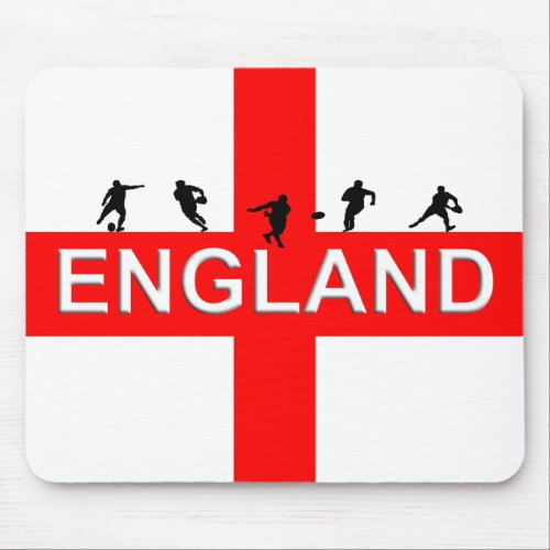 England Saint George Rugby Male Silhouettes Mouse Pad