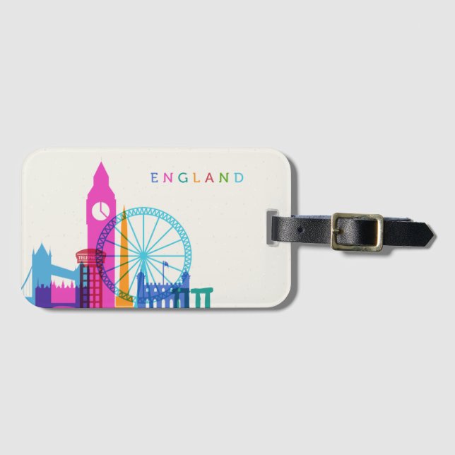 England Skyline Luggage Tag (Front Horizontal)