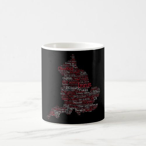 England Slang British Word Art Map Coffee Mug