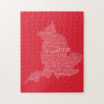 England Slang British Word Art Map Jigsaw Puzzle by LifeOfRileyDesign at Zazzle