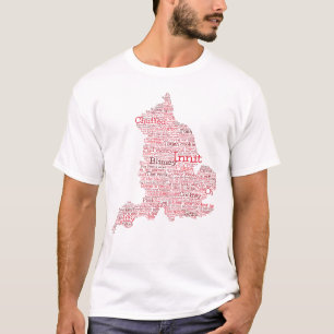 England Slang British Word Art Map T-Shirt