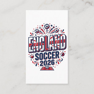 England Soccer 2026 Soccer Bold Country Typography Business Card