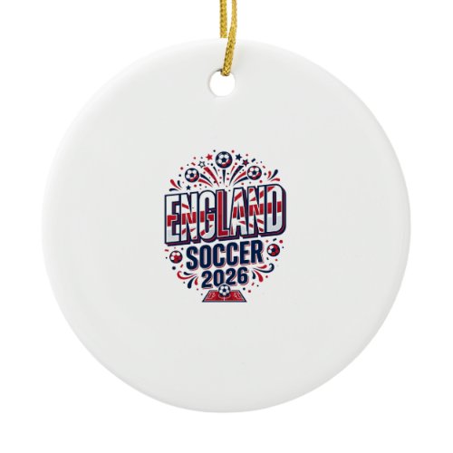 England Soccer 2026 Soccer Bold Country Typography Ceramic Ornament