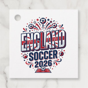 England Soccer 2026 Soccer Bold Country Typography Favor Tags