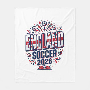 England Soccer 2026 Soccer Bold Country Typography Fleece Blanket