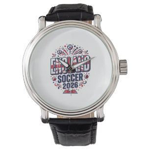 England Soccer 2026 Soccer Bold Country Typography Watch