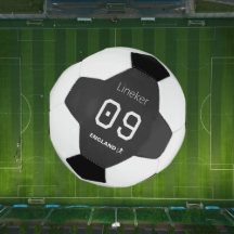England Soccer Black White Custom Name Number