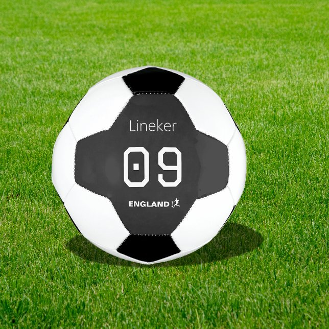 England Soccer Black White Custom Name Number Ball (Creator Uploaded)