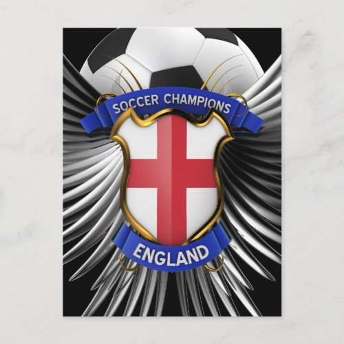 England Soccer Champions Postcard