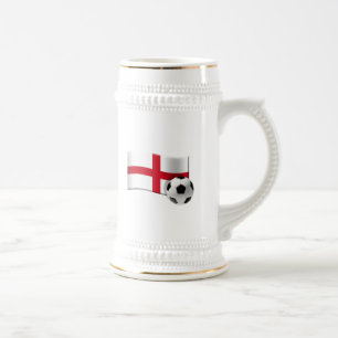 England soccer flag and ball beer stein