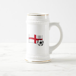 England soccer flag and ball beer stein