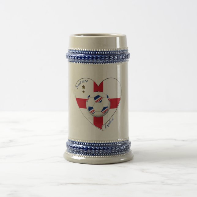 “ENGLAND” Soccer Team. Soccer of England 2014 Beer Stein (Center)