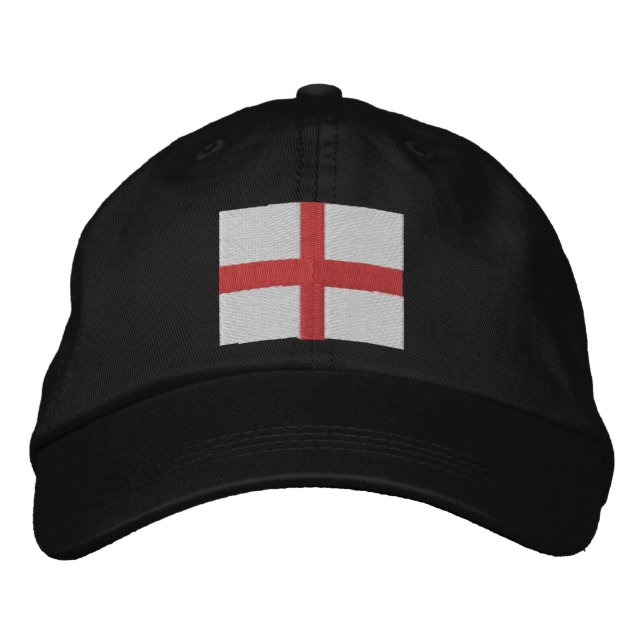 England St George Flag Embroidered Baseball Cap (Front)