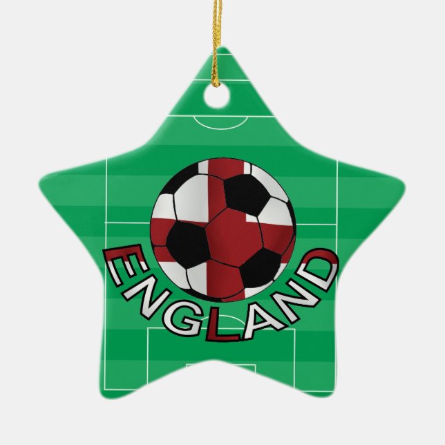 England st Georges cross soccer ball Ceramic Ornament (Front)